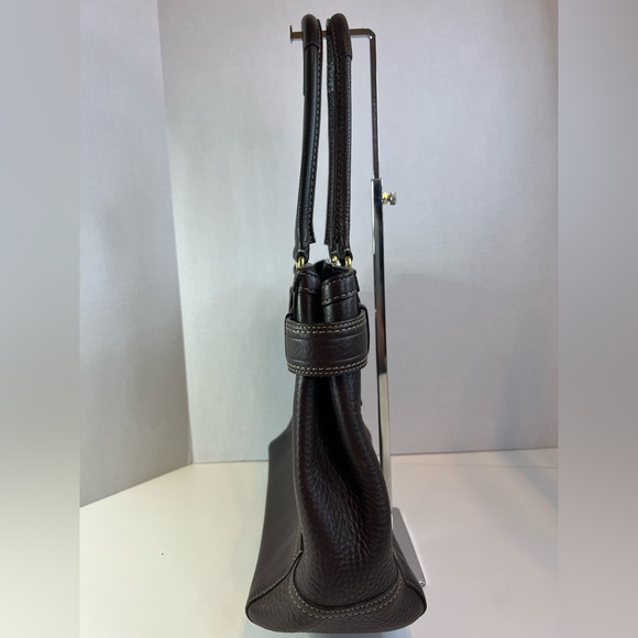 Coach Hampton Book Tote in Dark Brown Pebbled Leather - Picture 3 of 11